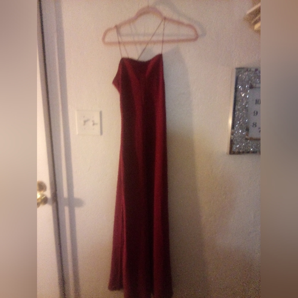 Maroon dress with spaghetti straps elegant and sophisticated